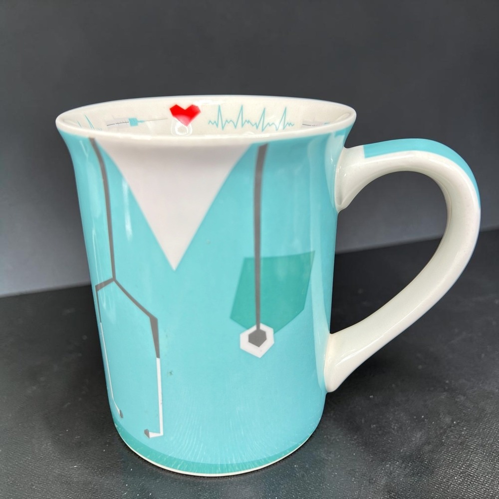 Our Name Is Mud Nurses Call The Shots Teal Scrub Suit Ceramic Coffee Mug 16oz